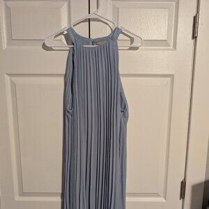 H&M Size XL Light Dusty Blue Pleated A-Line dress
